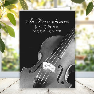 Programme Service funéraire de violon noir blanc plié