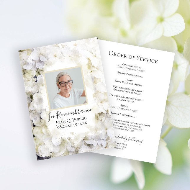 Programme Service funéraire des fleurs d'Hydrangée blanche (Créateur téléchargé)