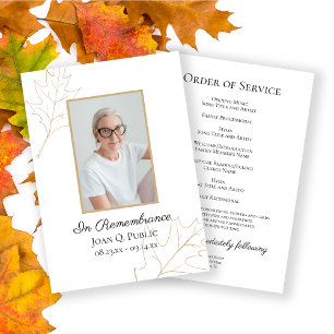 Programme Service funéraire Feuille de chêne d'automne