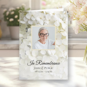 Programme Service funéraire Floral Hydrangea Blanc Plié