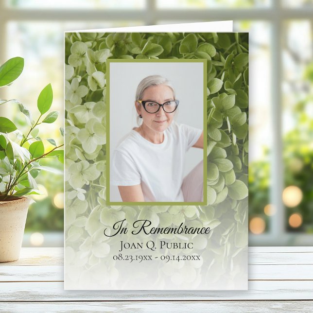 Programme Service funéraire floral Hydrangea vert plié (Créateur téléchargé)