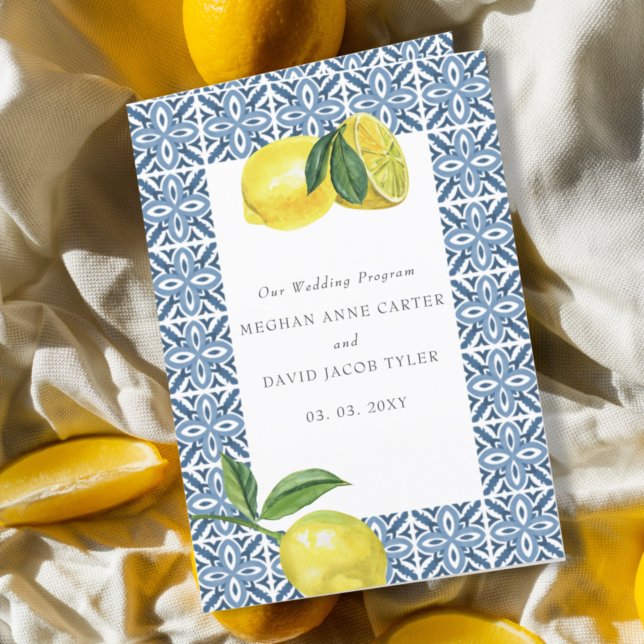 Programme Sicilienne Carrelage Bleu Méditerranéen Citrons Ma (Créateur téléchargé)