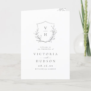 Programme Simple élégance botanique crête mariage monogramme