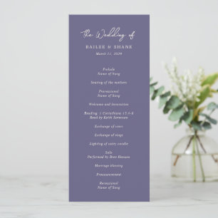 Programme Simple Mariage Moderne Poussiéreux Violet