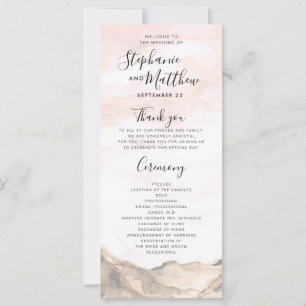 Programme simple moderne de mariage d'aquarelle de