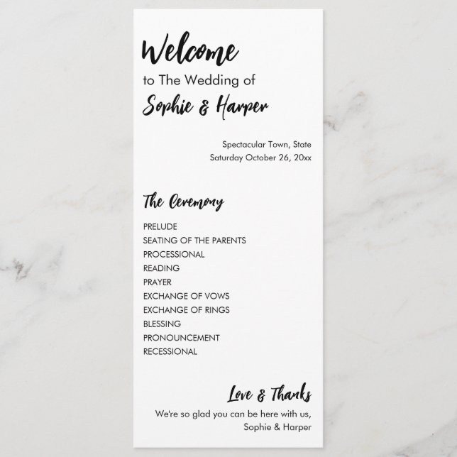 Programme Simple, polyvalent, Décontracté noir et blanc (Devant)