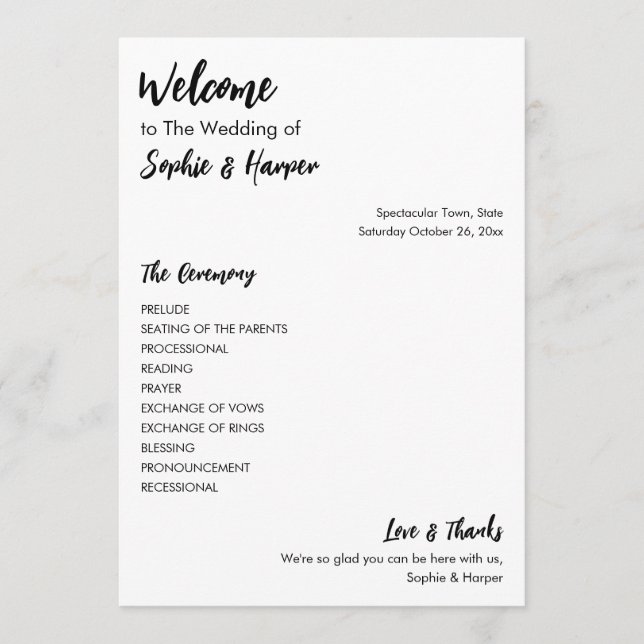 Programme Simple Versatile moderne Décontracté noir & blanc (Devant)