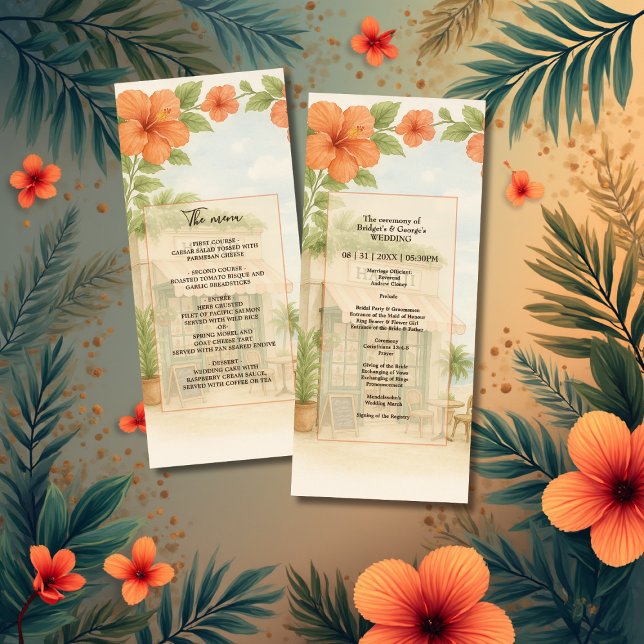 Programme Soft Green Tropical Hawaii Destination Mariage (Créateur téléchargé)