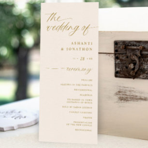 Programme Soft Romantic Script ivoire et Mariage d'or