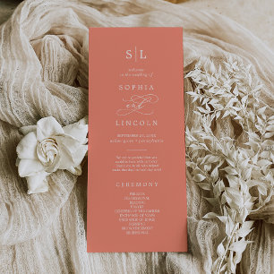 Programme SOPHIA Bright Coral Été Monogramme Mariage