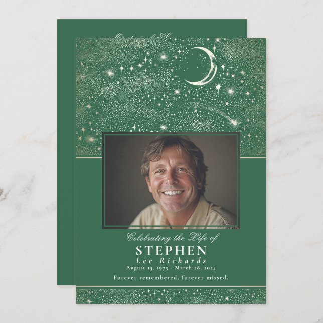 Programme Stars Célébration de la vie Photo Funérailles comm (Devant / Derrière)