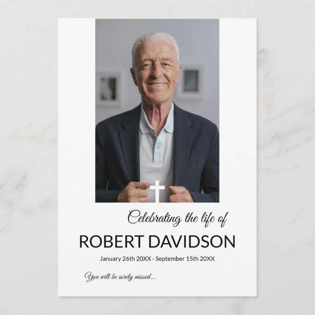 Programme Table de photos personnalisées funéraires (Devant)