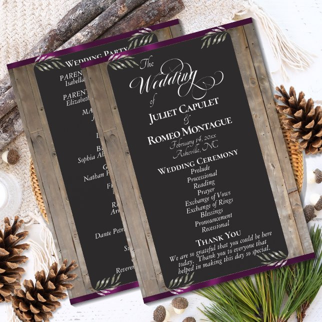 Programme Tableau noir sur bois - Mariage prune (Créateur téléchargé)
