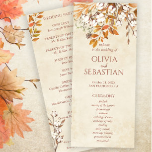 Programme Terracotta Automne quitte Boho Mariage de automne