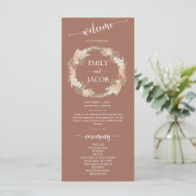 Terracotta Boho Floral Wreath Mariage Flat Program