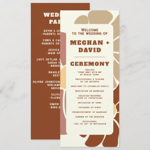 Programme Terracotta Retro Super Boho Chic Floral Mariage