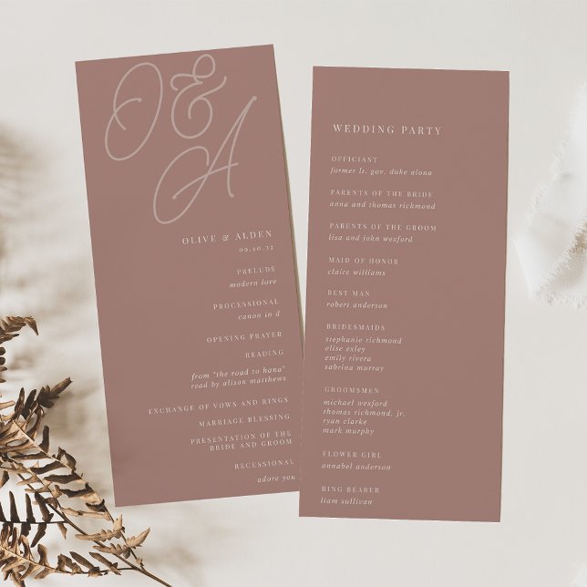 Programme Terre cuite | Mariage de monogramme de filigrane d (Créateur téléchargé)