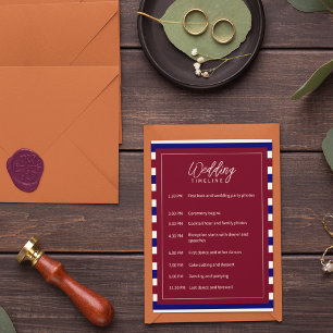 Programme Thème Royal Red et Blue Mariage