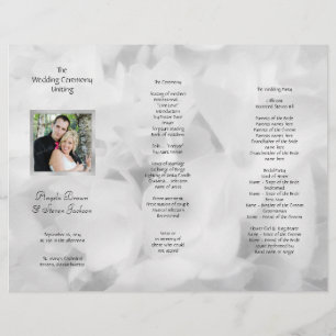 Programme Tri-fold Black and White Photo Wedding