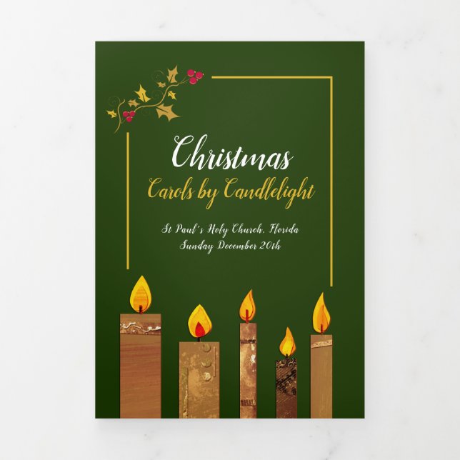 Programme Trois Volets Cantiques de Noël par hymnes aux chandelles (Page de couverture)
