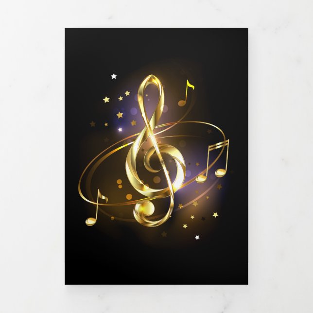 Programme Trois Volets Clé de sol en or Musique (Page de couverture)