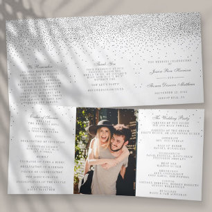 Programme Trois Volets Collection de Mariages vintage Glam Silver Confett