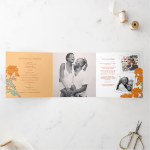 Programme Trois Volets Dessin de fleur d'orange de chrysanthème