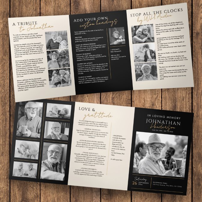 Programme Trois Volets En Mémoire Amoureuse Mémorial moderne de 14 photos (Créateur téléchargé)