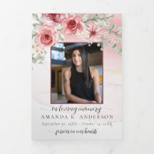 En Mémoire d'amour Blush Fleur rouge funérailles