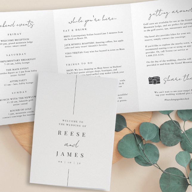 Programme Trois Volets LETTRE D'ACCUEIL MINIMALE Mariage ET Itinéraire (Créateur téléchargé)