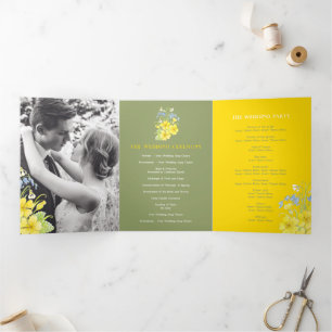 Programme Trois Volets Mariage blanc vert blanc pâle