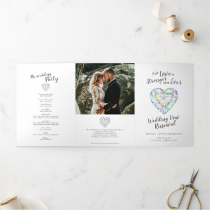 Programme Trois Volets Mariage d'aquarelle diamant renouvellement de la v
