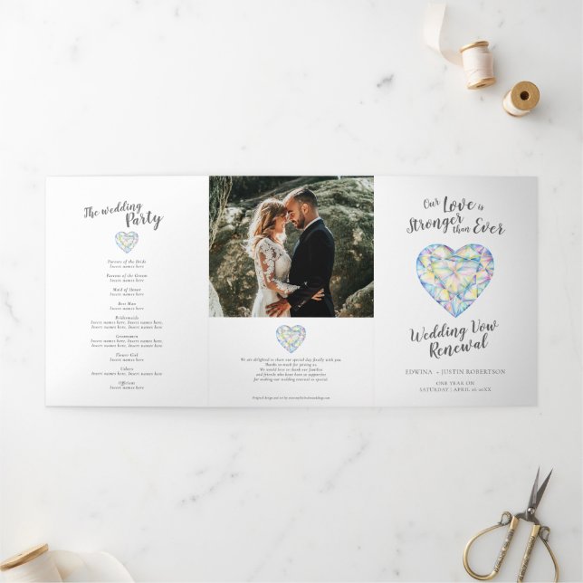 Programme Trois Volets Mariage d'aquarelle diamant renouvellement de la v (Extérieur)