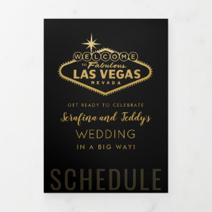 Programme Trois Volets Nevada Vegas Mariage invité Calendrier de bienvenu