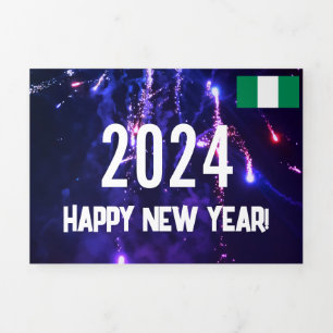 Programme Trois Volets Nigeria Bonne Carte de Nouvel An avec Calendrier N