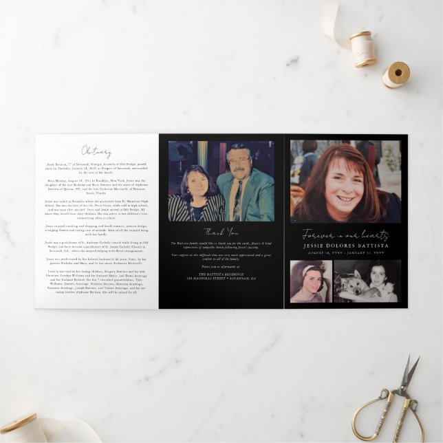 Programme Trois Volets Photo Memorial Funeral Celebration of Life Program (Extérieur)