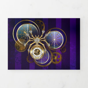 Programme Trois Volets Spider Steampunk sur Arrière - plan pourpre