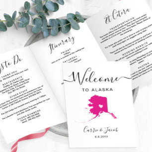 Programme Trois Volets Toute couleur Alaska Mariage Bienvenue Itinéraire 