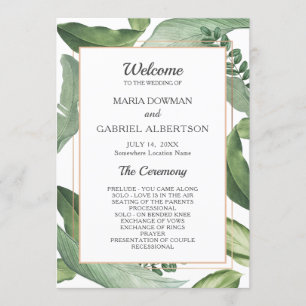 Programme Tropical feuille Frame. Mariage botanique