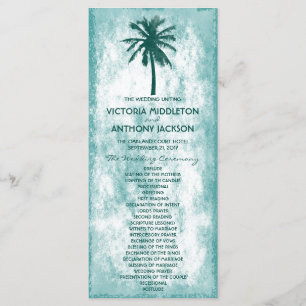 Programme Tropical Palm Tree Beach Wedding