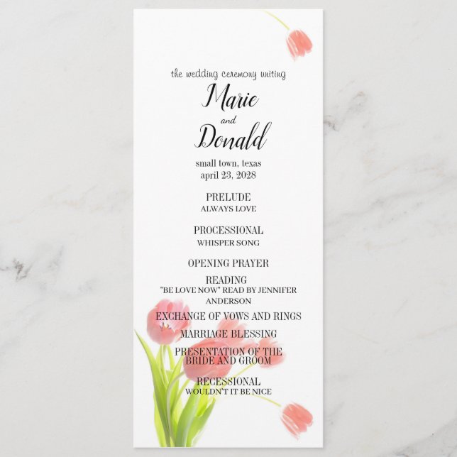 Programme Tulipes roses douces (Devant)