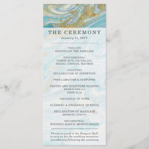 Programme Turquoise & Gold Marble Swirl Agate Mariage de géo