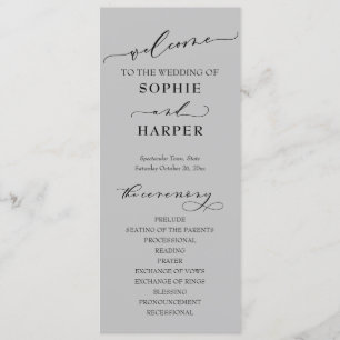 Programme Typographie simple, Élégant script gris