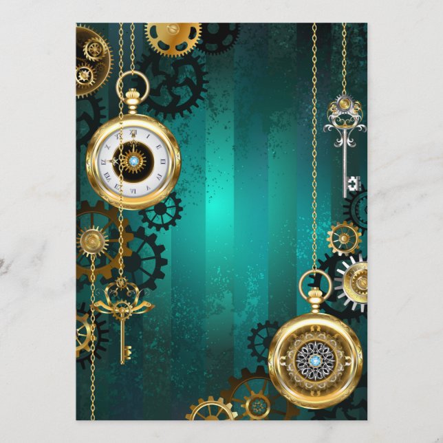 Programme Veille bijoux Steampunk sur un Arrière - plan vert (Devant)