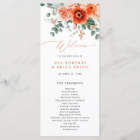 Verona Sunset Bright Orange Moderne Mariage Floral