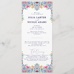 Programme Vibrant mexicaine Fiesta Style Mariage arc-en-ciel