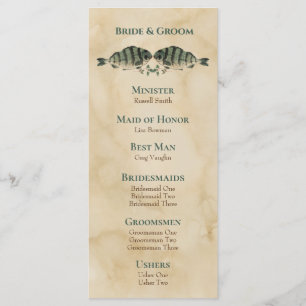 Programme vintage de mariage de poissons