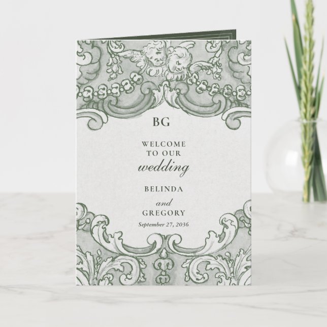 Programme Vintage Jardin Botanique Mariage Itinéraire (Devant)