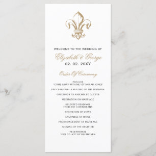 Programme Vintage Royal Gold Fleur de Lis Mariage