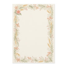Watercolor Camellia Wedding Program 